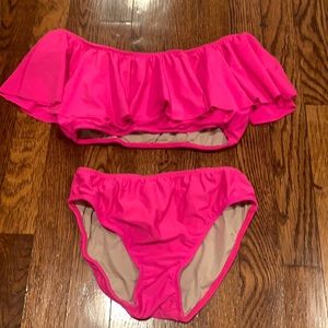 HOT pink kids off the shoulder bikini!!!